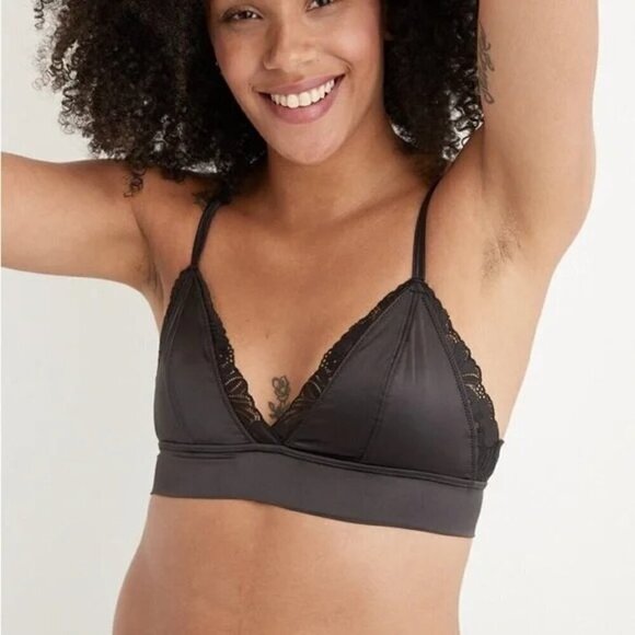 Aerie AE Paradise Lace Lightly Padded Triangle Bra Bralette Size Small - Picture 1 of 8